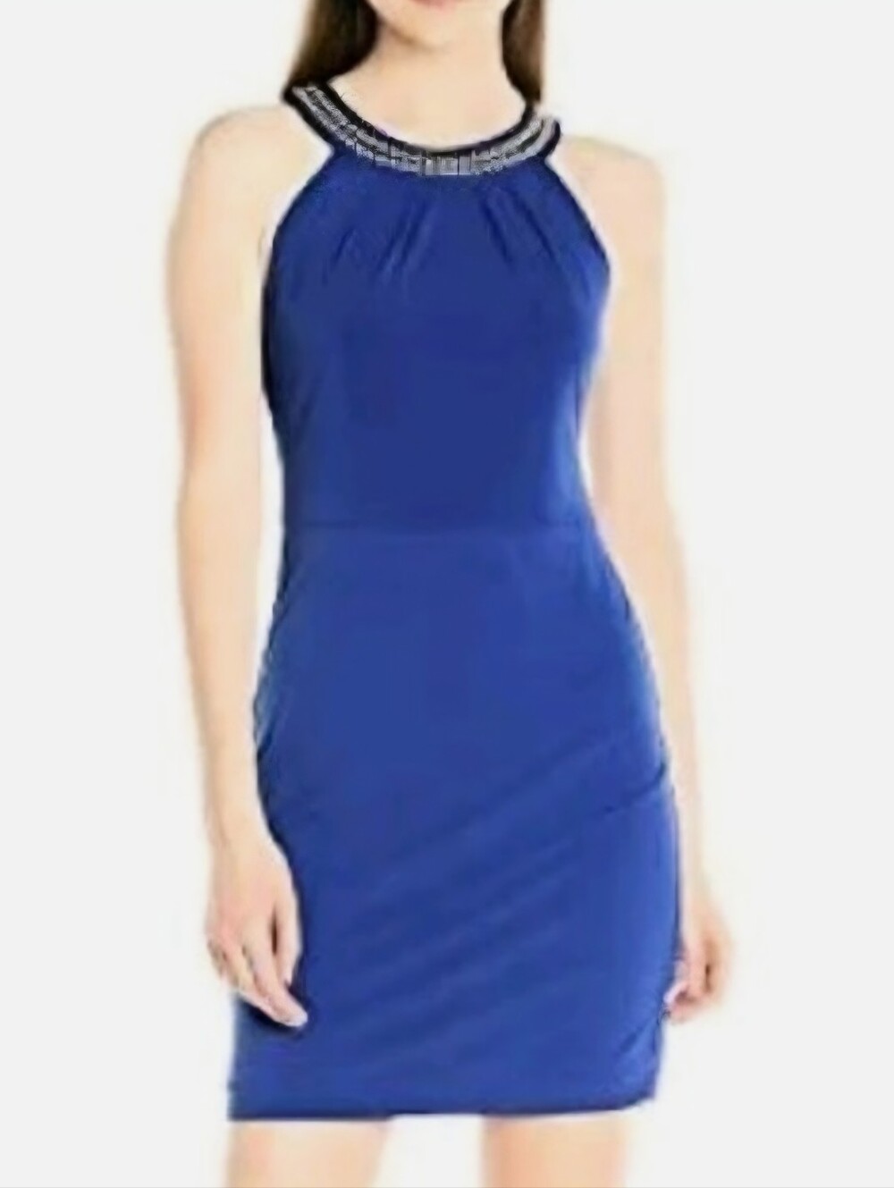 Jessica Simpson Blue Beaded Cocktail Dress Size 8